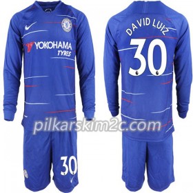 Koszulka Chelsea David Luiz 30 Dziecięca Główna 2018-2019 - Koszulki Piłkarskie(L/S)